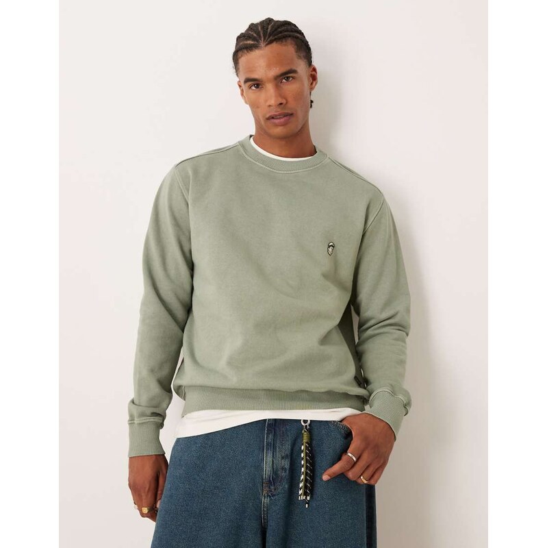 Pompeii UK Pompeii emilio cotton sweatshirt in sage green