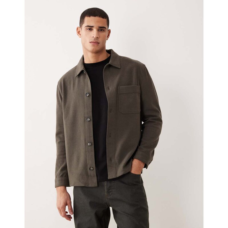 Mango classic over shirt in brown