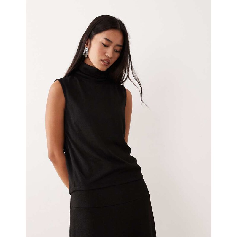 JDY sleeveless roll neck top co-ord in black 112690686