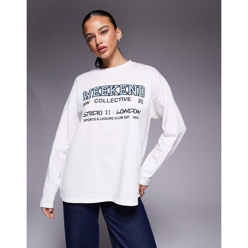 ASOS Weekend Collective Weekend Collective long sleeve t-shirt with 110468812