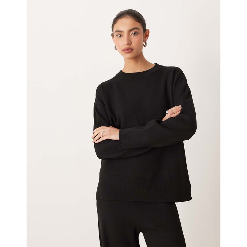 JDY knitted jumper co-ord in black