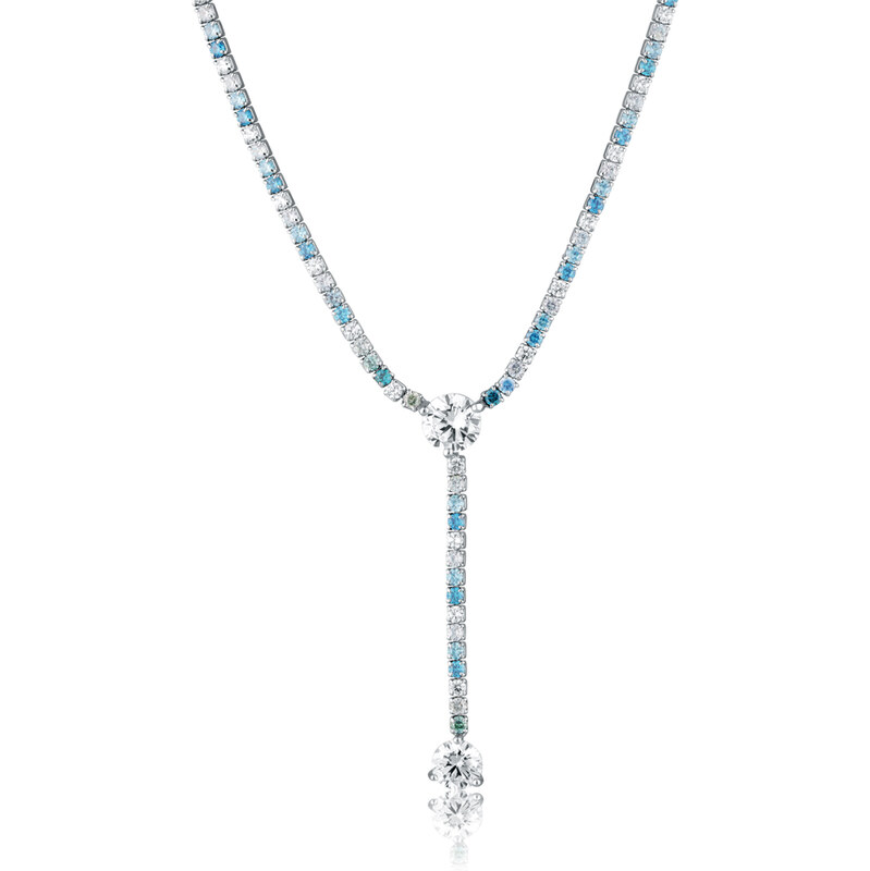 JVD Dámský stříbrný luxusní náhrdelník s blue topazy