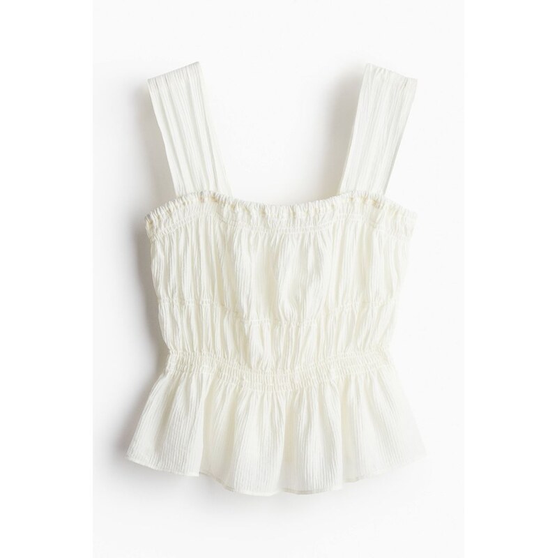 H&M - Krepový top peplum - Bílá