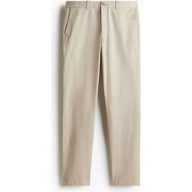 H&M - Bavlněné kalhoty chino Slim Fit - Béžová