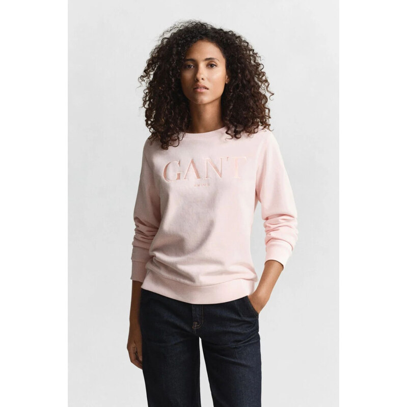 MIKINA GANT TONAL GRAPHIC C-NECK SWEAT APRICOT PINK 110470968