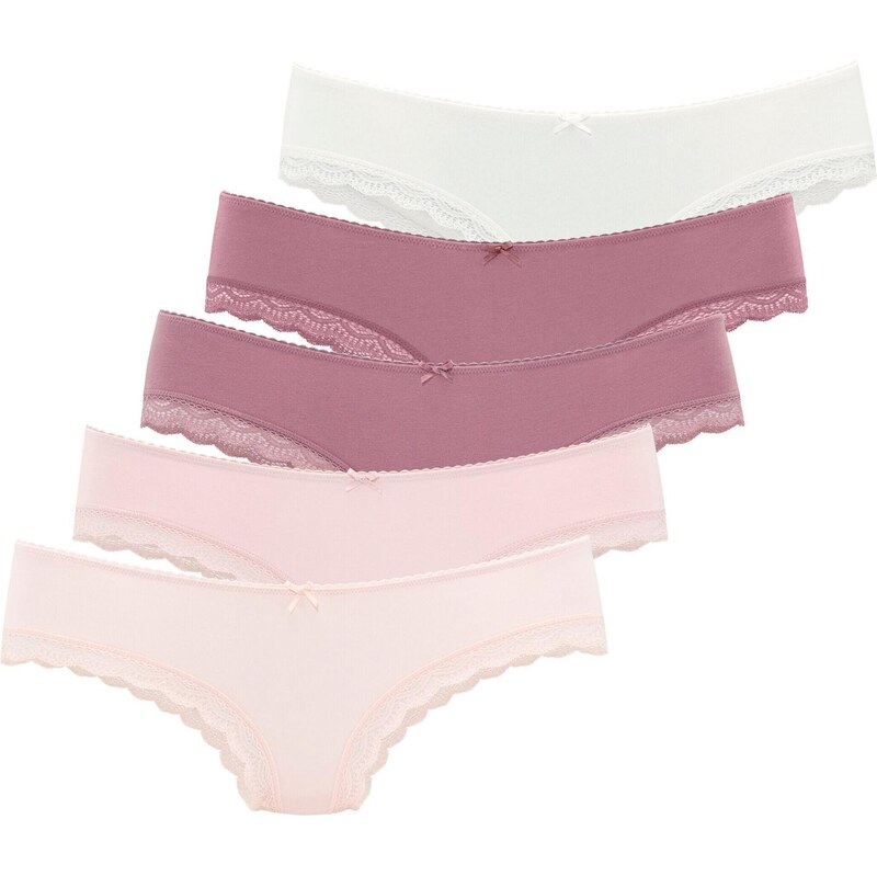 LASCANA Kalhotky růžová / magenta / růže / bílá