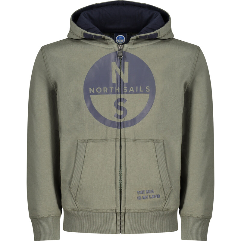 NORTH SAILS CHILDRENS GREEN ZIP-UP SWEATSHIRT