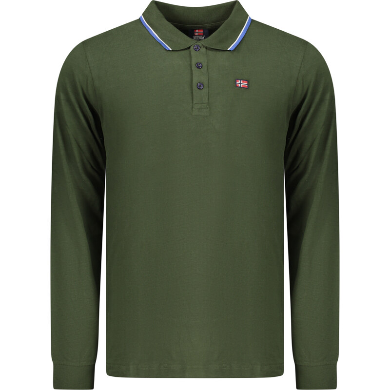 NORWAY 1963 MENS LONG-SLEEVED POLO SHIRT, GREEN