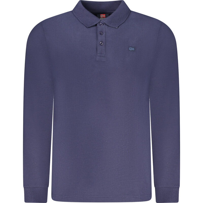 NORWAY 1963 MENS LONG-SLEEVED POLO SHIRT, BLUE