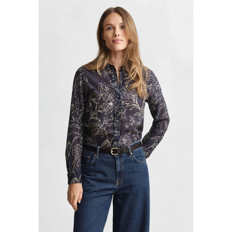 KOŠILE GANT REG FLORAL PRINT CTN SILK SHIRT EVENING BLUE