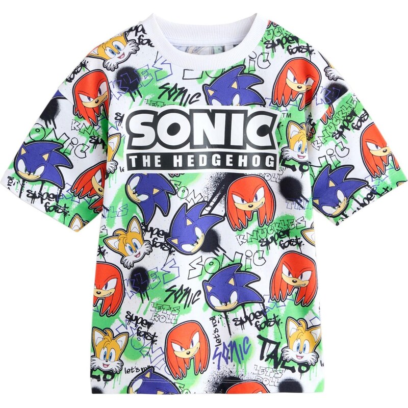 Next Tričko Sonic modrá / červená / černá / přírodní bílá