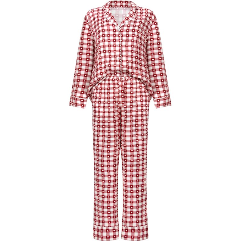 Hunkemöller Pyžamo jasně červená / bílá