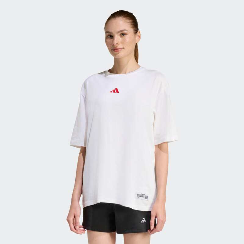 Adidas TRIČKO MINI EMBROIDERY OVERSIZED GRAPHIC