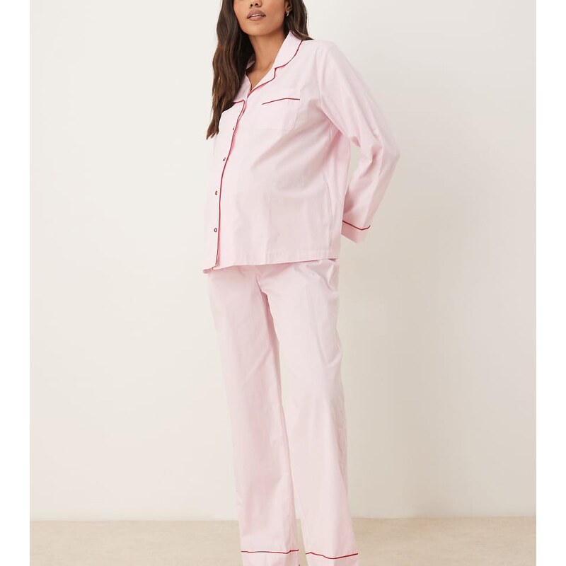 ASOS Maternity ASOS DESIGN Maternity woven shirt & wide leg