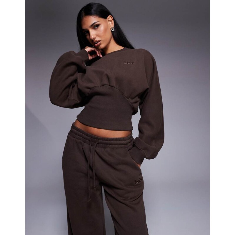 Kaiia exclusive cotton rich extreme oversized sleeve cinched waist 110476845