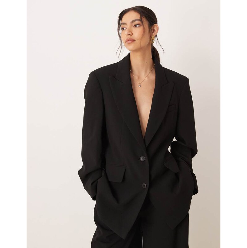 ASOS DESIGN longline blazer co-ord in black 110476902
