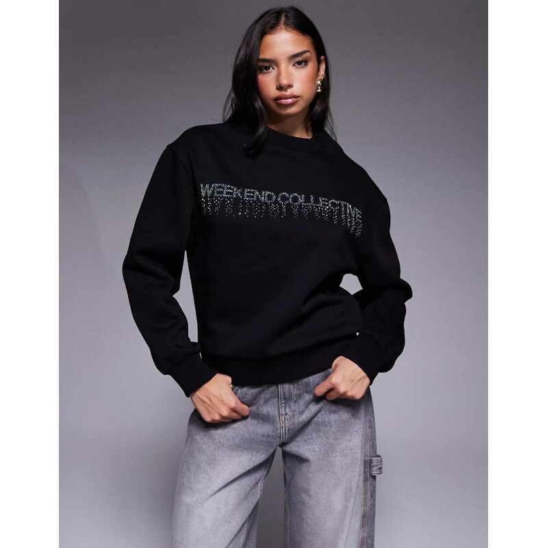 ASOS Weekend Collective Weekend Collective sweatshirt with hotfix 110476880