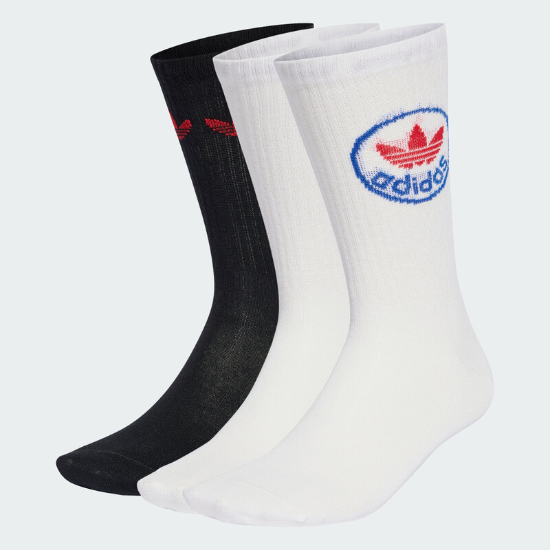 Adidas PONOŽKY TREFOILS CREW – 3 PÁRY
