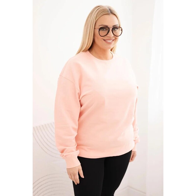 MladaModa Bavlněná oversize mikina s kulatým výstřihem model