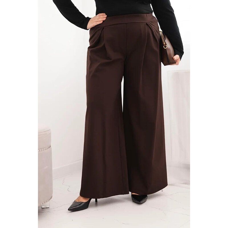 MladaModa Oversize kalhoty se širokým střihem a plisováním model 2274 110499318