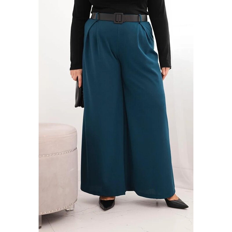 MladaModa Oversize kalhoty se širokým střihem a páskem model