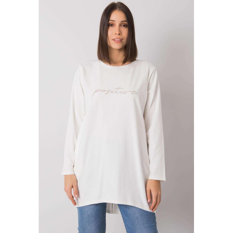 MladaModa Bavlněná oversize tunika Kaylah s vyšívaným nápisem