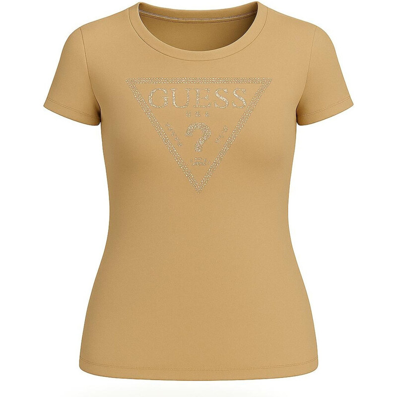 Guess dámské tričko Cathy Tee krémové VELIKOST L