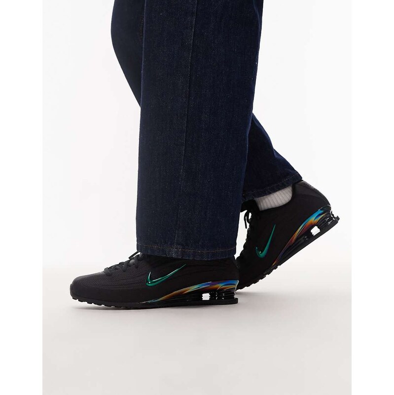 Nike Shox Z trainers in black and iridescent