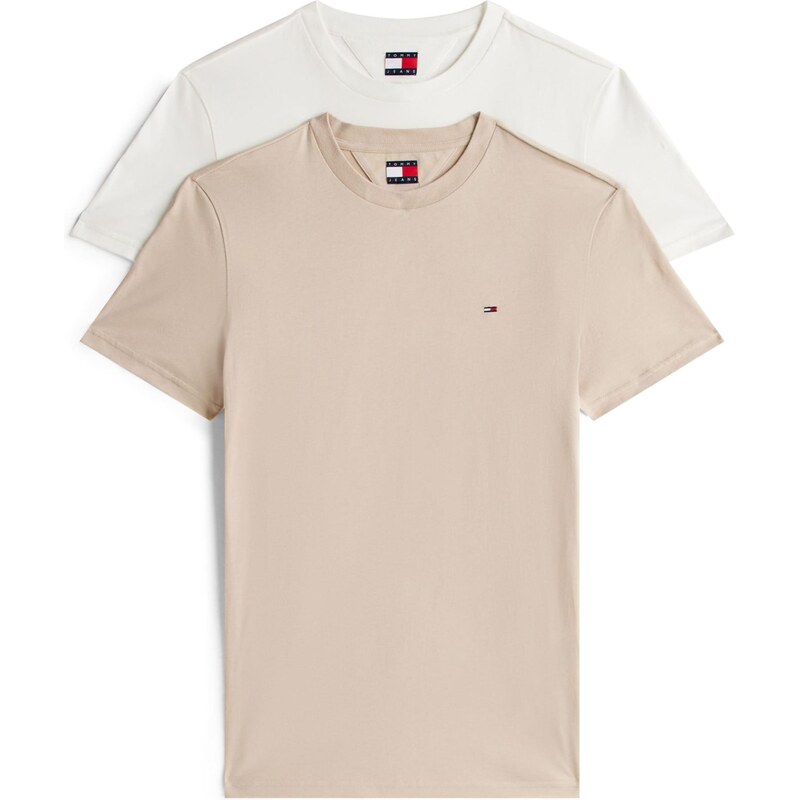 Tommy Jeans Tričko slonová kost / bílá