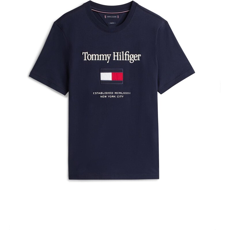 TOMMY HILFIGER Tričko marine modrá / červená / bílá