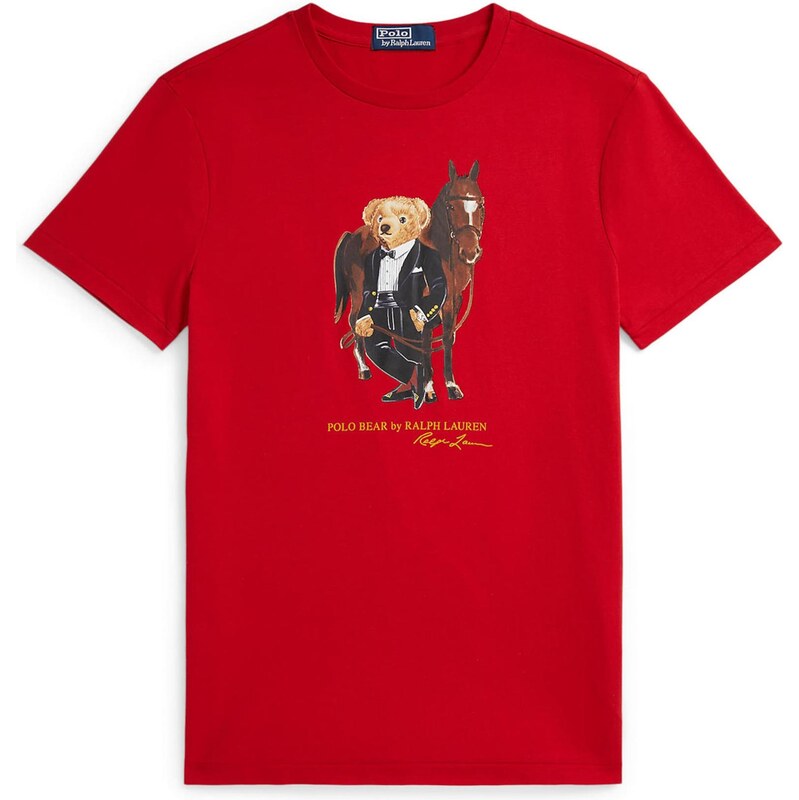 Polo Ralph Lauren Tričko béžová / hnědá / červená / černá
