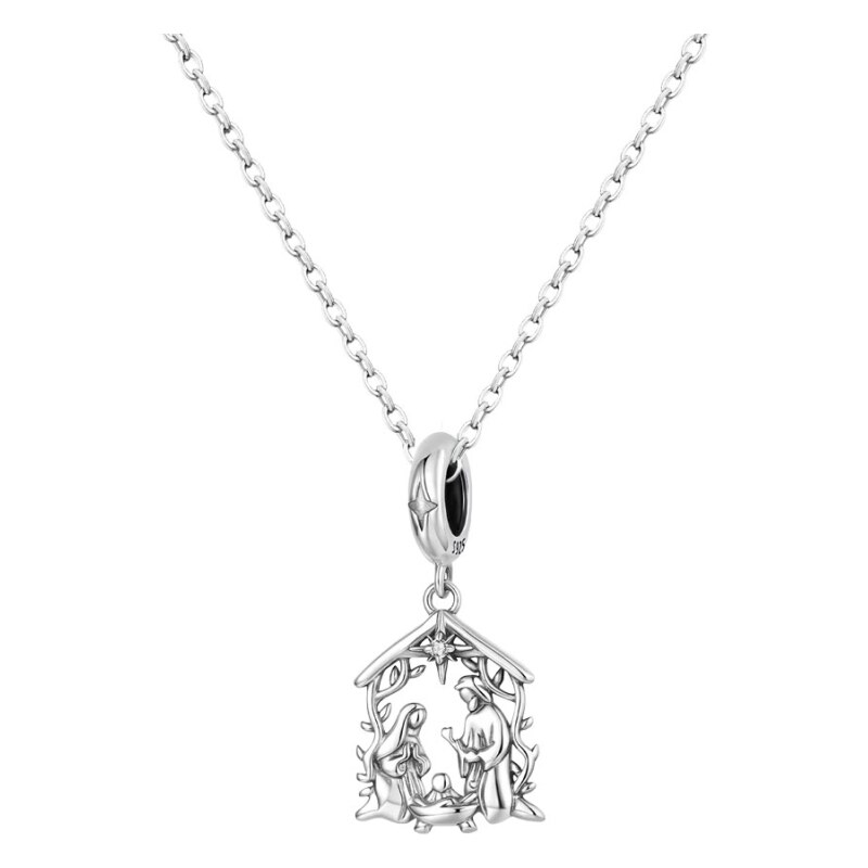 GRACE Silver Jewellery Náhrdelník s motivem betléma – Panna Maria, 110508850