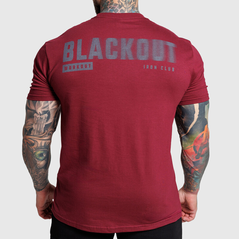 Pánské tričko Iron Aesthetics Blackout, bordové
