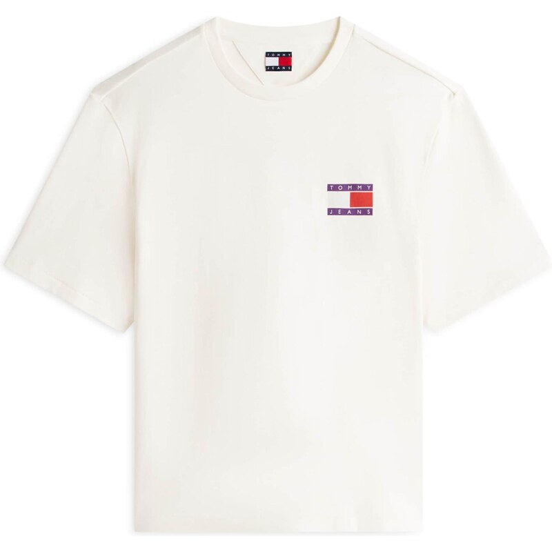 Tommy Jeans Tričko 90S fialová / červená / bílá