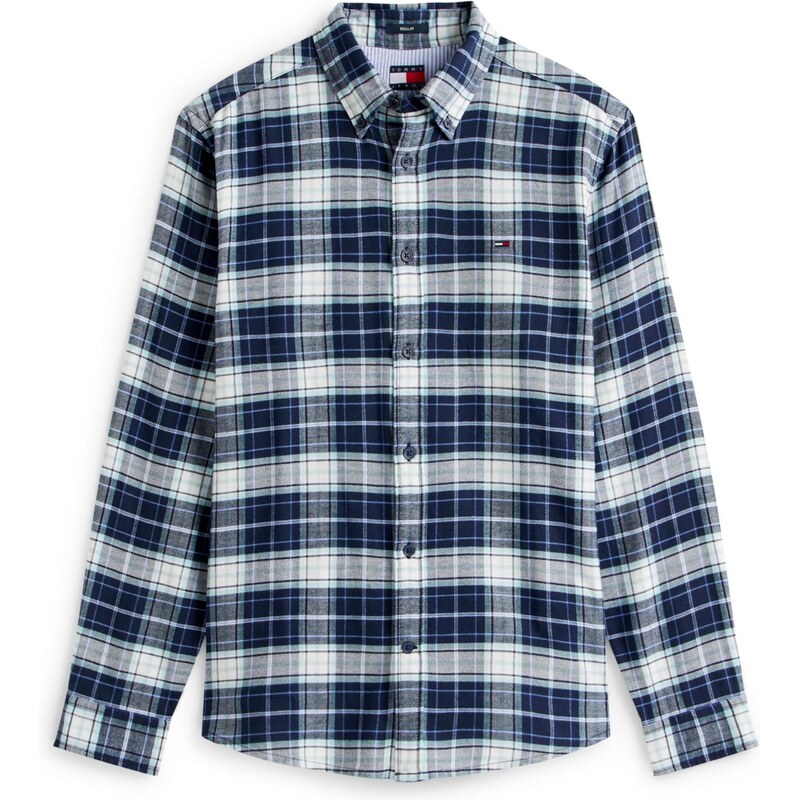 Tommy Jeans Košile modrá / námořnická modř / mátová / bílá