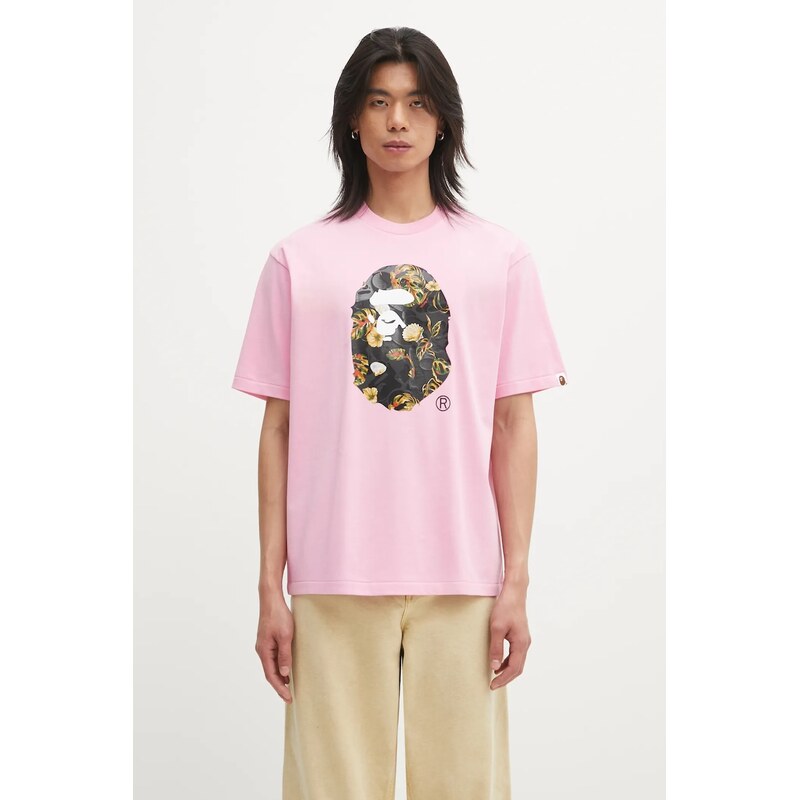 Bavlněné tričko A Bathing Ape Vacation Pattern APE Head