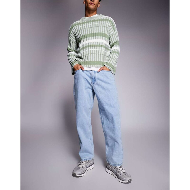 Aape by A Bathing Ape loose fit denim jeans in light blue with leg 110535117