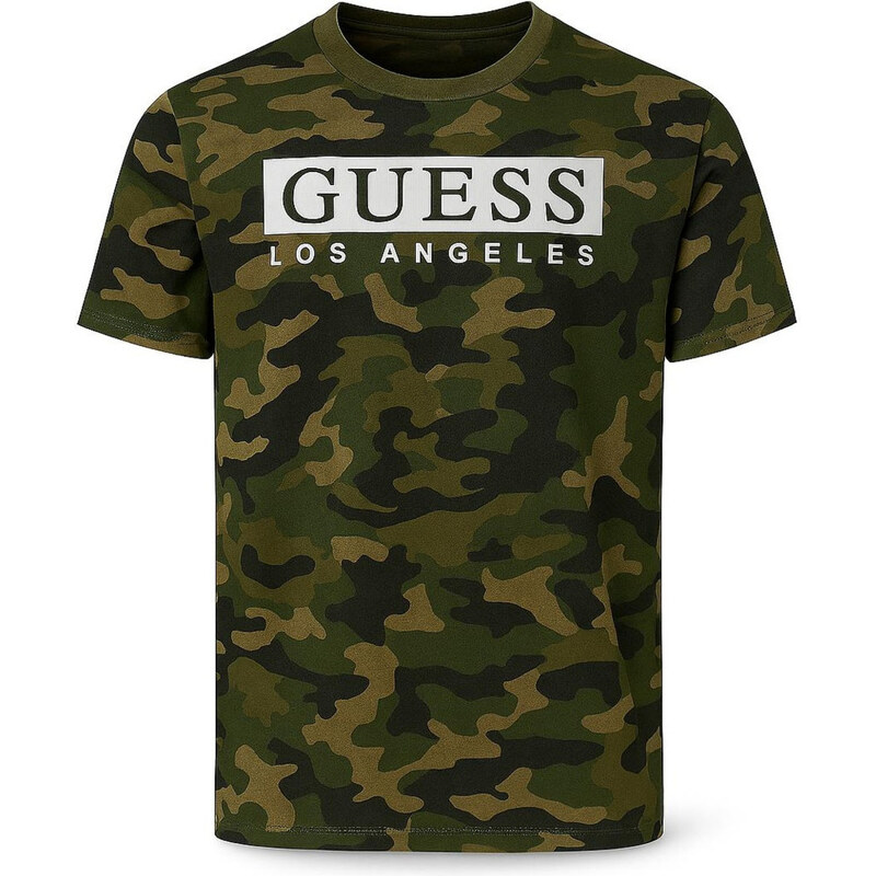 Guess Pánské Tričko Greg Camo Reflective Tee VELIKOST M