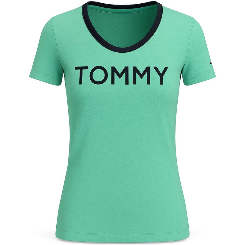 Tommy Hilfiger Dámské Tričko s krátkým rukávem zelené Iconic