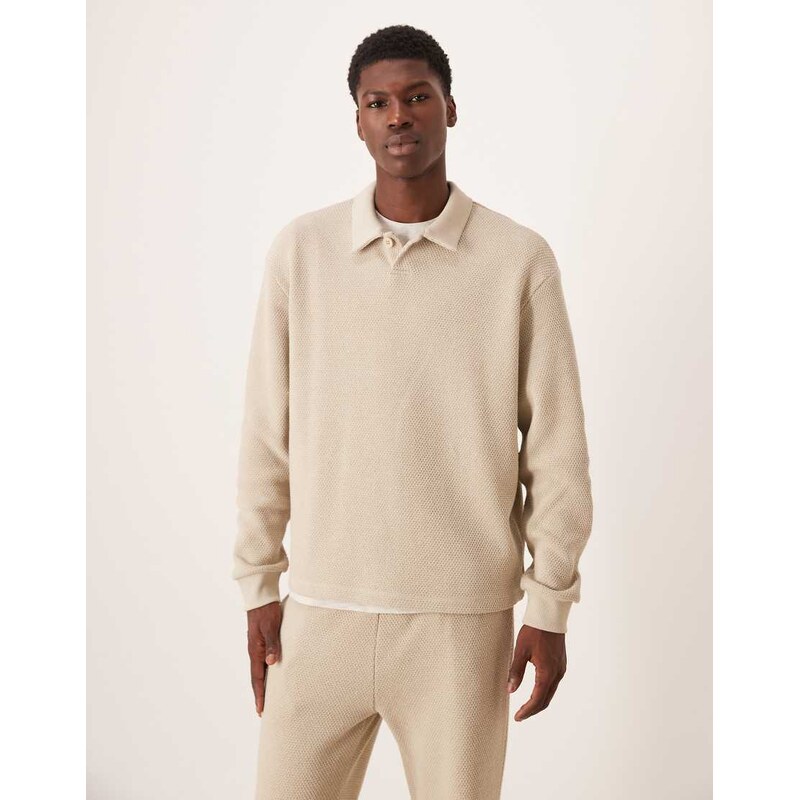 ASOS DESIGN co-ord relaxed textured sweatshirt with revere