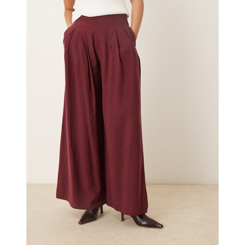 Nobodys Child tailored pleat detail wide leg trousers in