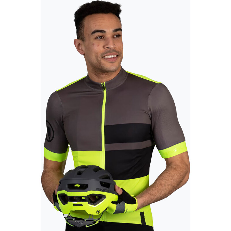 Pánský cyklistický dres Endura FS260 Print S/S hi-viz yellow