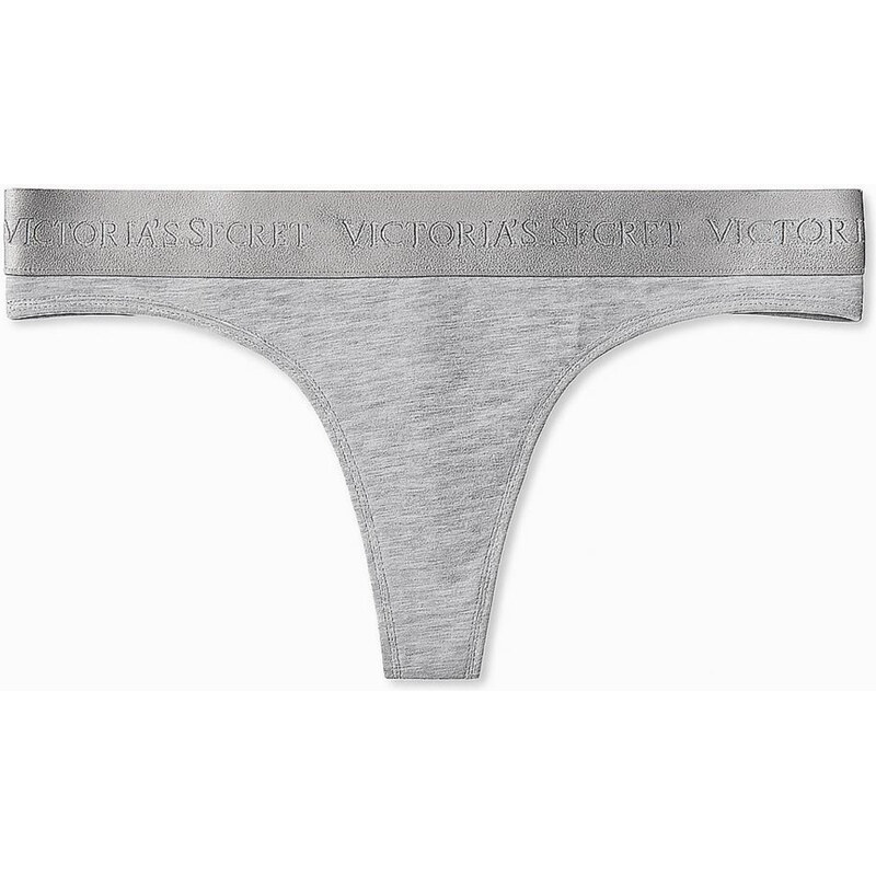 Victorias secret tanga kalhotky bavlněné Cotton Stretch šedé VELIKOST 60679593