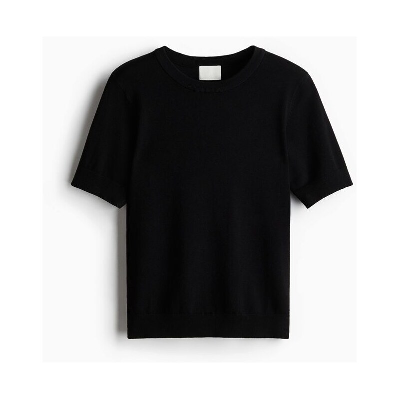 H&M - Top z jemného úpletu - Černá