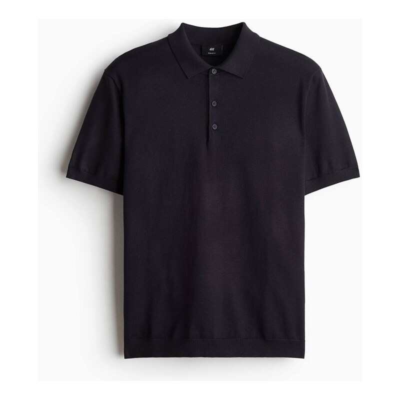 H&M - Top z jemného úpletus límečkem Regular Fit - Námořnická