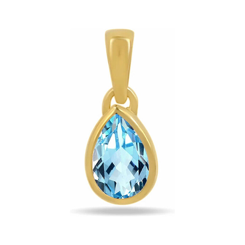 Nefertitis Topaz modrý broušený přívěsek pozlacené stříbro CB-P710G-BT 110556226