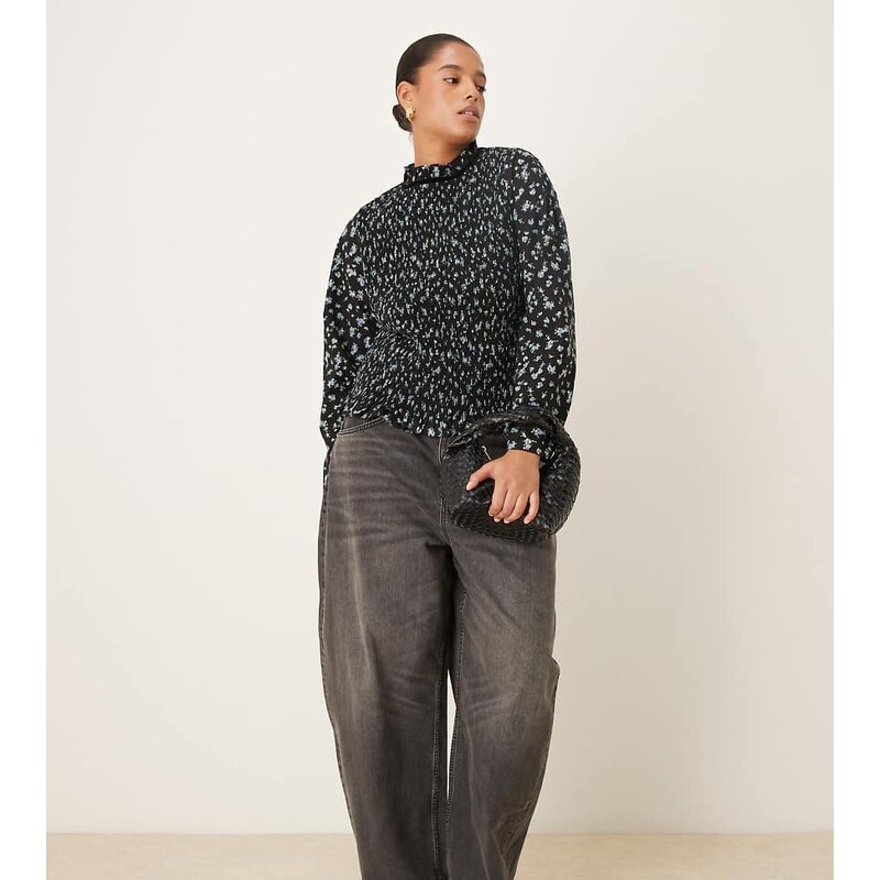 ASOS Curve ASOS DESIGN Curve high waisted barrel leg jeans in