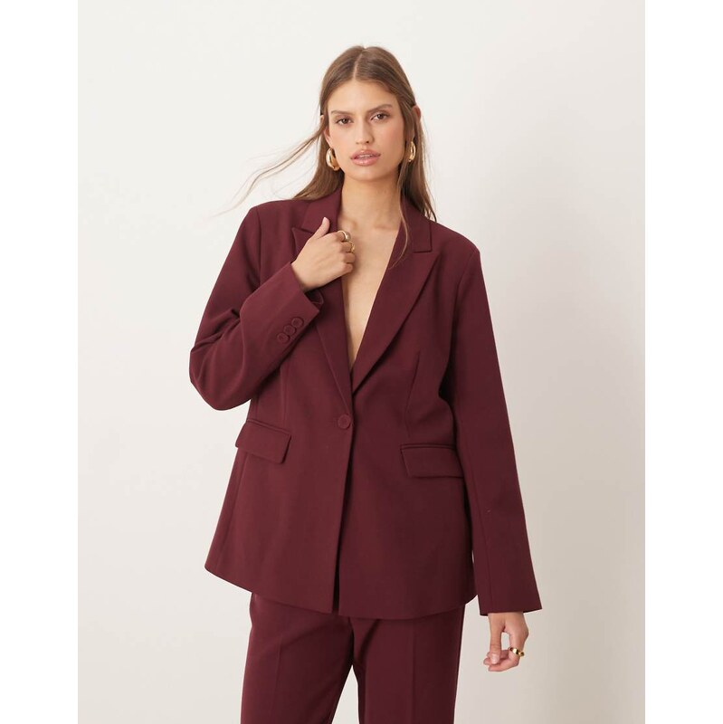 YAS tailored blazer co-ord in burgundy 115514790