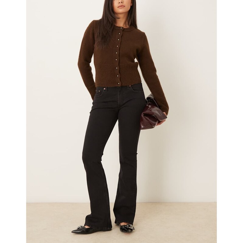 Abercrombie & Fitch mid rise bootcut jeans in black