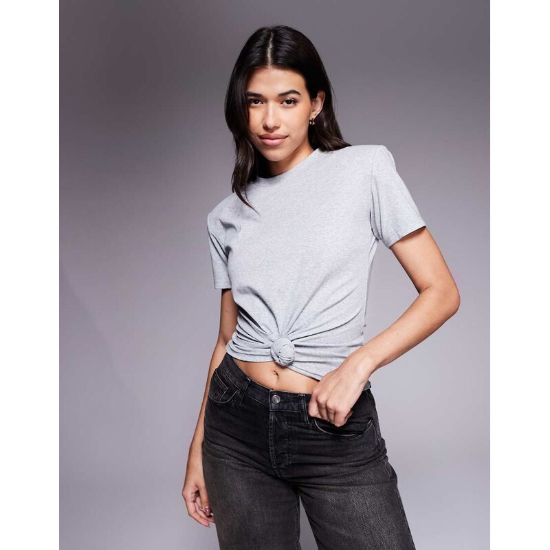 Wanderdoll Knot So Basic cotton rich knot front shoulder pad t